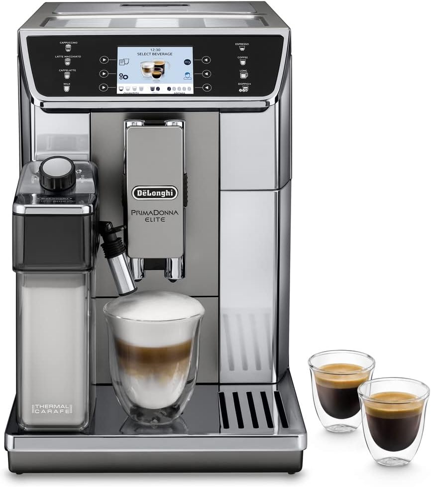 DeLonghi ECAM 650.55.MS | Cafetière automatique PrimaDonna Elite, Argent