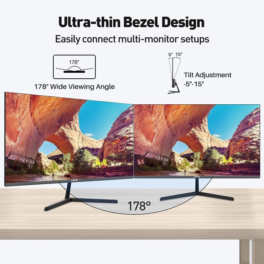 Caixun Écran PC 22 Pouces IPS, FreeSync, 75Hz, FHD 1080P avec HDMI VGA Ports, Moniteur PC BlueLightShield  Flickerless pour Le Bureau à Domicile (CM22X3 câble HDMI Inclus)