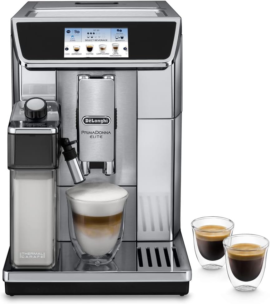 DeLonghi PrimaDonna Class ECAM650.75.MS,Machine a Café Grain, Expresso, Cappuccino, 1450W, 2L, Métal