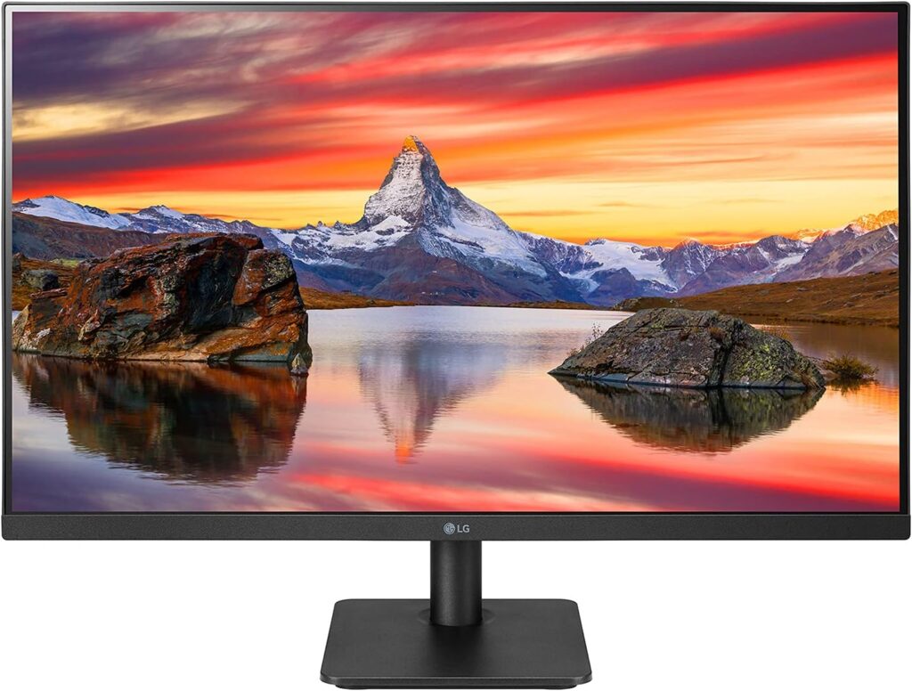 LG 27MP400-B 27 Moniteur bureautique - dalle IPS 5ms 75Hz, résolution FHD 1920x1080, format 16:9, AMD FreeSync, fonctions gaming, inclinable