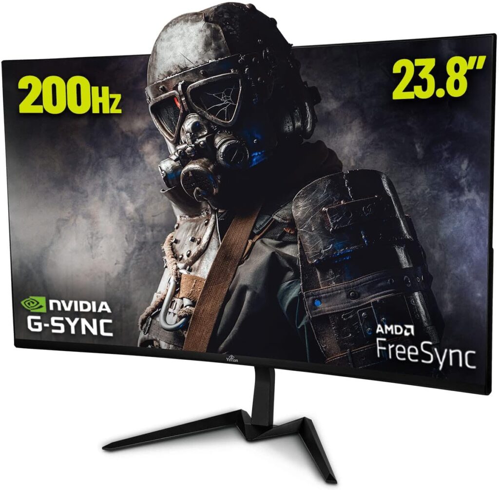 YEYIAN Moniteur de Jeu incurvé 23,8  Sigurd HDMI Displayport, 200 Hz, Temps de réponse de 1 ms, VESA (YMC-70804)