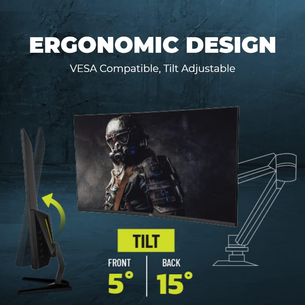 YEYIAN Moniteur de Jeu incurvé 23,8  Sigurd HDMI Displayport, 200 Hz, Temps de réponse de 1 ms, VESA (YMC-70804)